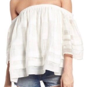 J.O.A. White Off the Shoulder Blouse